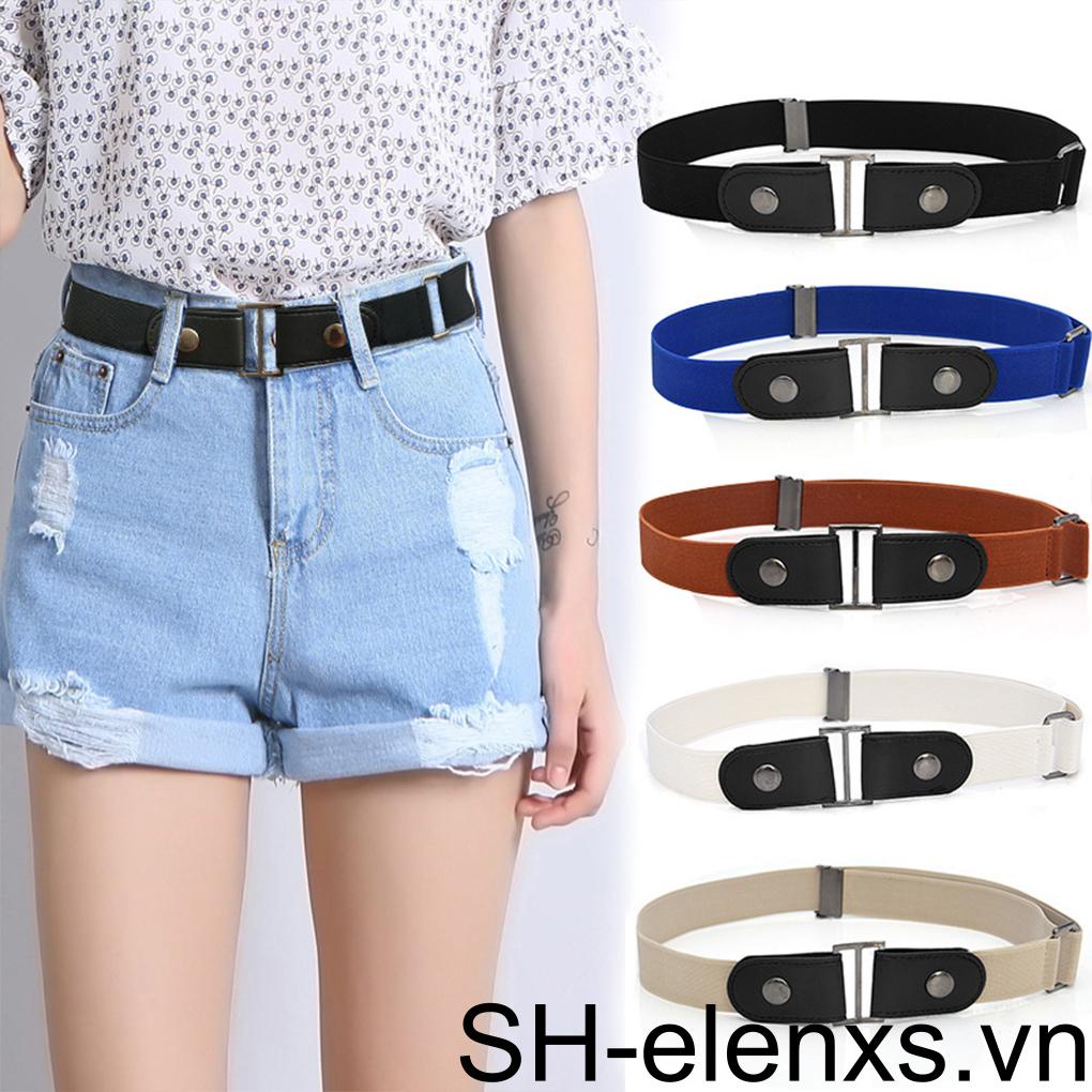 Thắt Lưng Co Giãn Không Có Khóa Hợp Kim Thời Trang Cho Nam Nữ