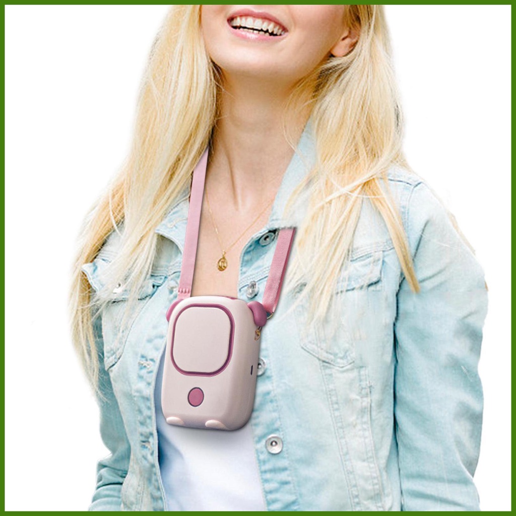 Quạt Làm Mát Đeo Cổ Mini Dễ Thương Có Thể Sạc Lại Bằng Cổng USB Dùng Khi Đi Du Lịch / Cắm Trại Mùa Hè Cho Nam Và Nữ