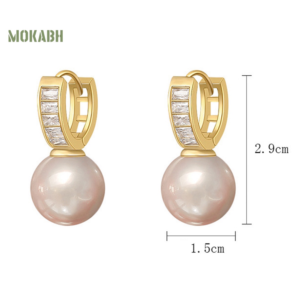 1 Đôi Bông Tai Hình Chữ U Đính Ngọc Trai Giả Phong Cách Pháp Cổ Điển Thời Trang Dành Cho Nữ