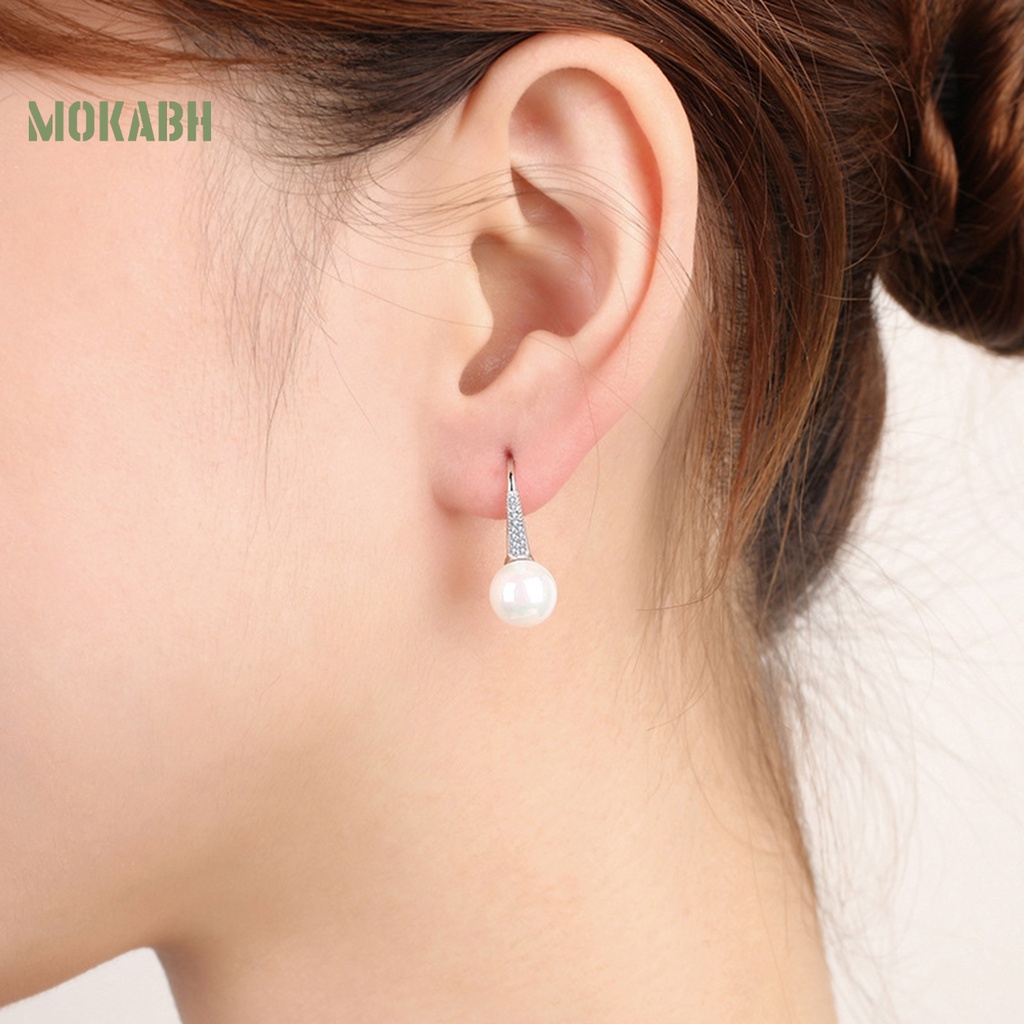 Khuyên Tai Dáng Dài Đính Đá / Ngọc Trai Nhân Tạo / Kim Cương Giả Sang Trọng Cho Nữ