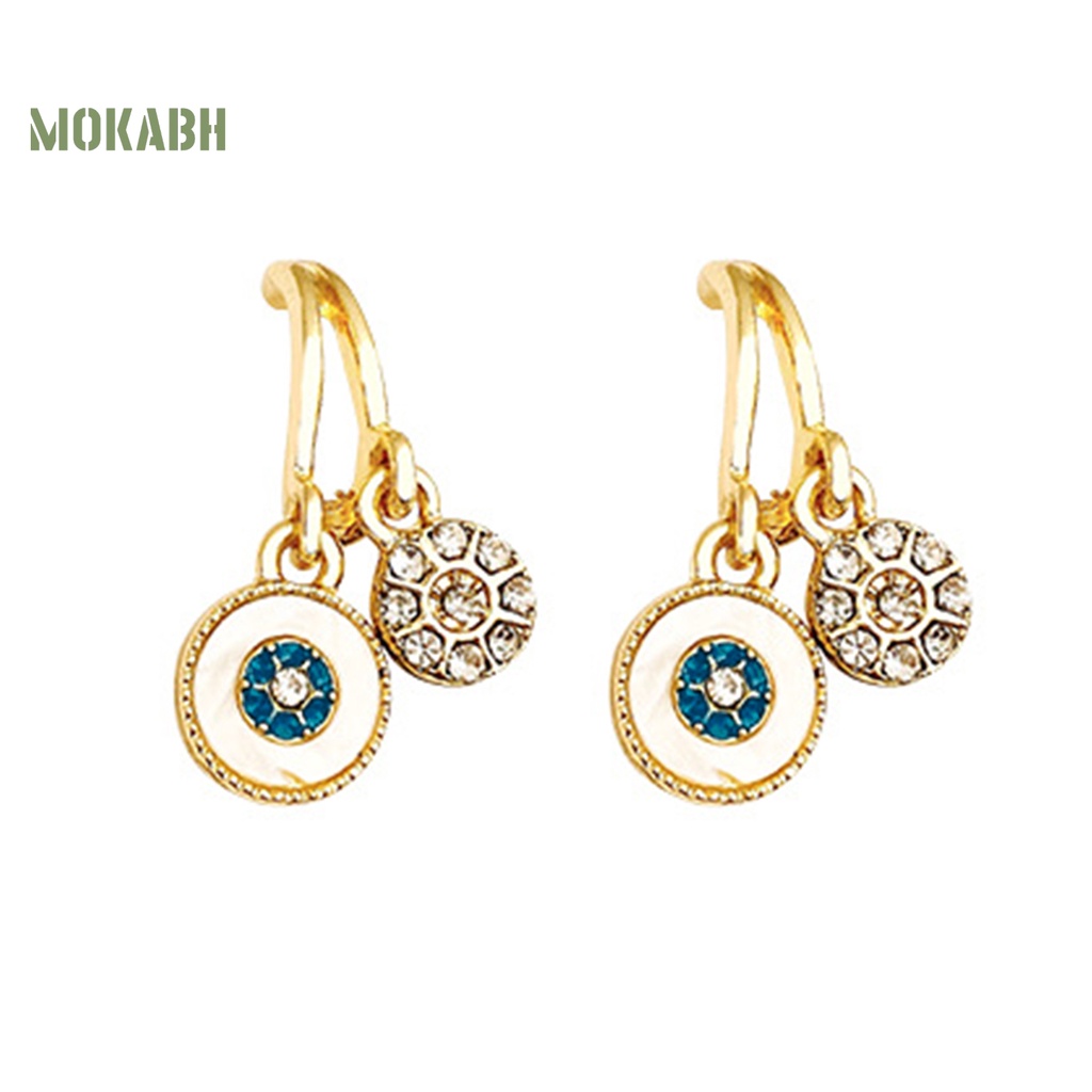 1 Đôi Bông Tai Đính Đá Lấp Lánh Phong Cách Vintage Dành Cho Nữ