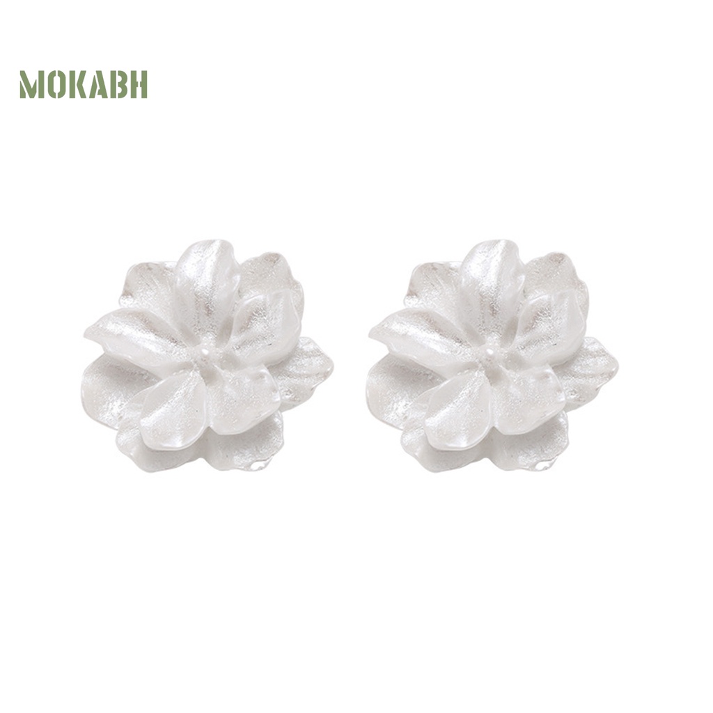 1 Đôi Bông Tai Hình Hoa Trắng Thanh Lịch Thời Trang Dành Cho Nữ
