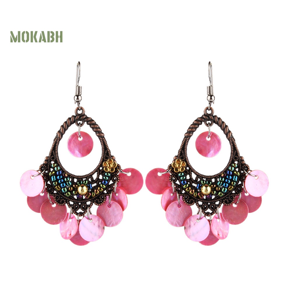 Bông Tai Hình Đĩa Tròn Phong Cách Bohemian Thời Trang Cho Nữ