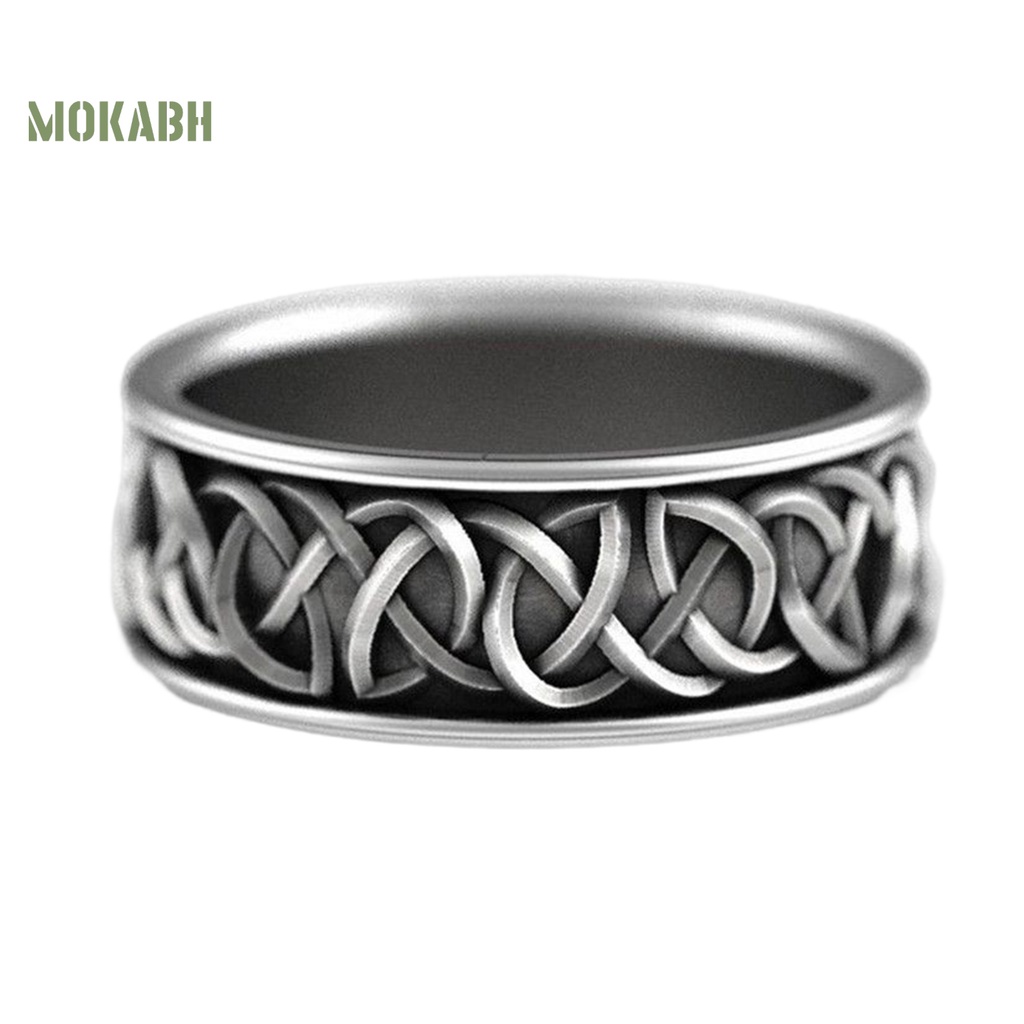 [Mới] Nhẫn Họa Tiết Hình Học Mạ Điện Chống Phai Màu Phong Cách Bắc Âu Thần Thoại Huyền Thoại Trang Sức Thời Trang Cho Nam