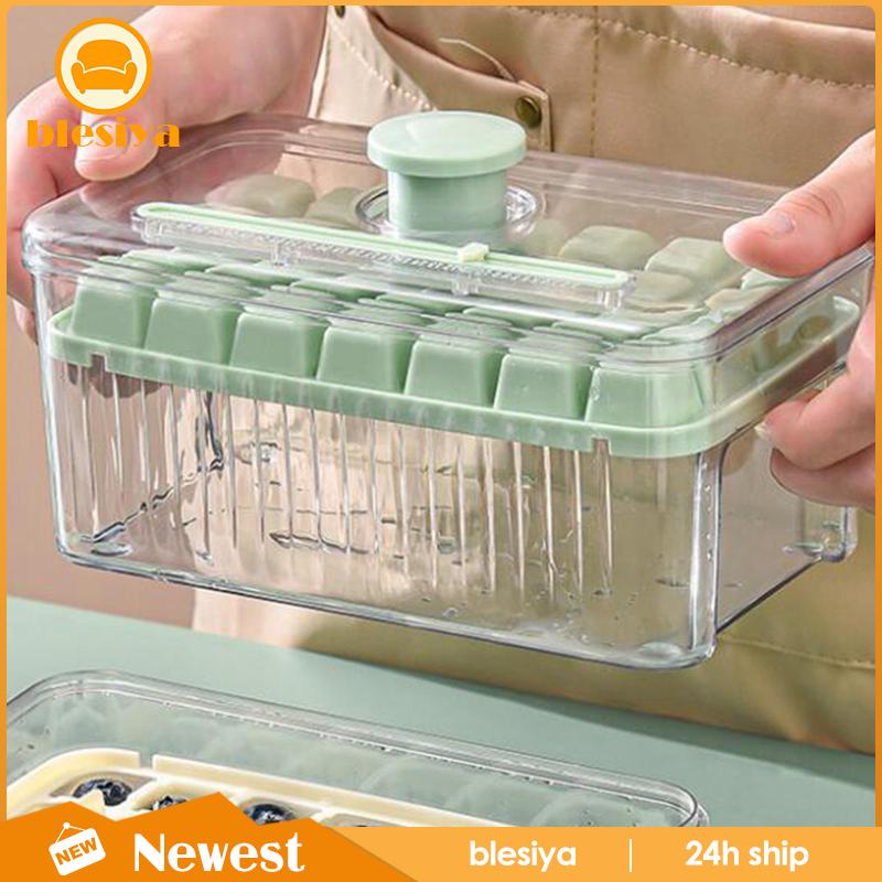 Khay Làm Đá Viên Dạng Nhấn Tiết Kiệm Không Gian Có Thể Tái Sử Dụng