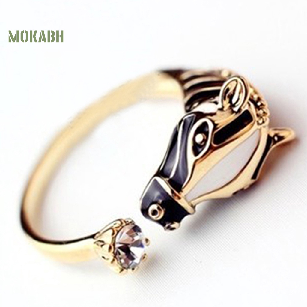 Nhẫn Hình Đầu Ngựa Đính Đá Thời Trang Dành Cho Nữ
