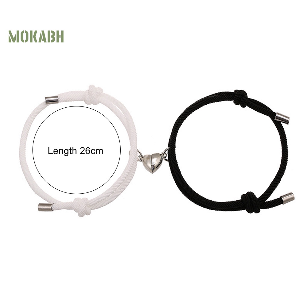 Bộ 2 Vòng Đeo Tay Bằng Hợp Kim Hấp Thụ ic Có Thể Điều Chỉnh Độ Dài Thời Trang