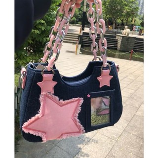 Y2k Túi Đau Mới Denim Thực Phẩm Tập Hot Girl Túi Di Động Thời Trung Cổ Nhật Bản 2025 Nhỏ Nguyên Bản Một Vai Hàng UNOE