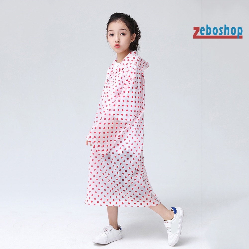Áo Mưa Chấm Bi Có Mũ Trùm Tiện Lợi Dành Cho Bé