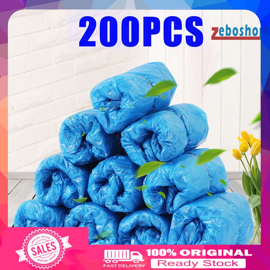 Zeboshop 200 Vỏ Bọc Giày Đi Mưa Chống Nước Dùng Một Lần Co Giãn