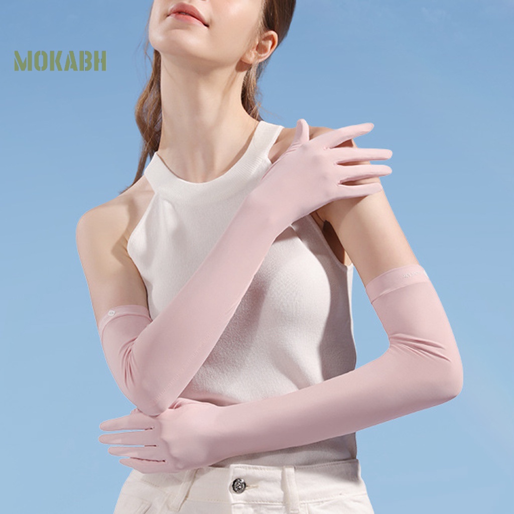 1 Cặp Ống Tay Áo Chống Nắng Bằng Lụa Lạnh Độ Co Giãn Cao