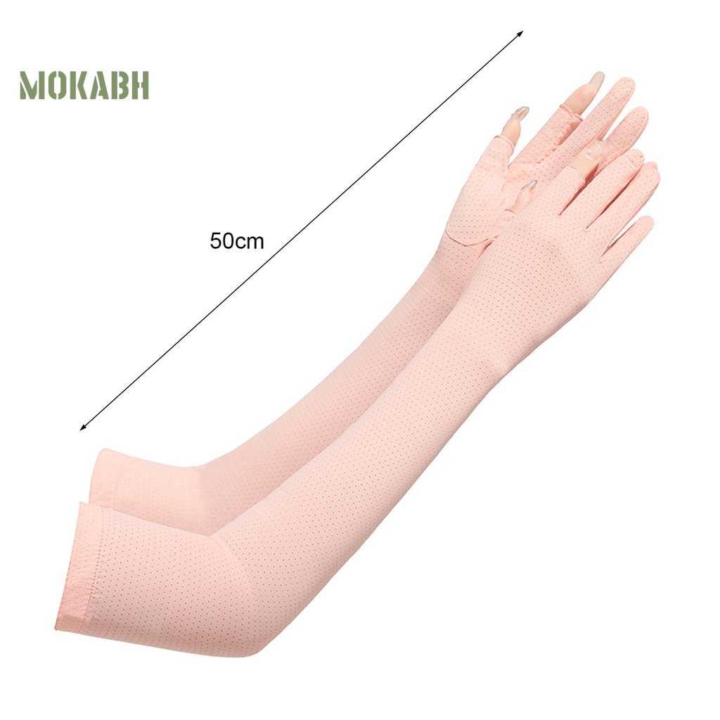 1 Đôi Găng Tay Chống Nắng Chống Tia UV Mỏng Vừa Vặn Giặt Được Màu Trơn Dành Cho Nam Nữ