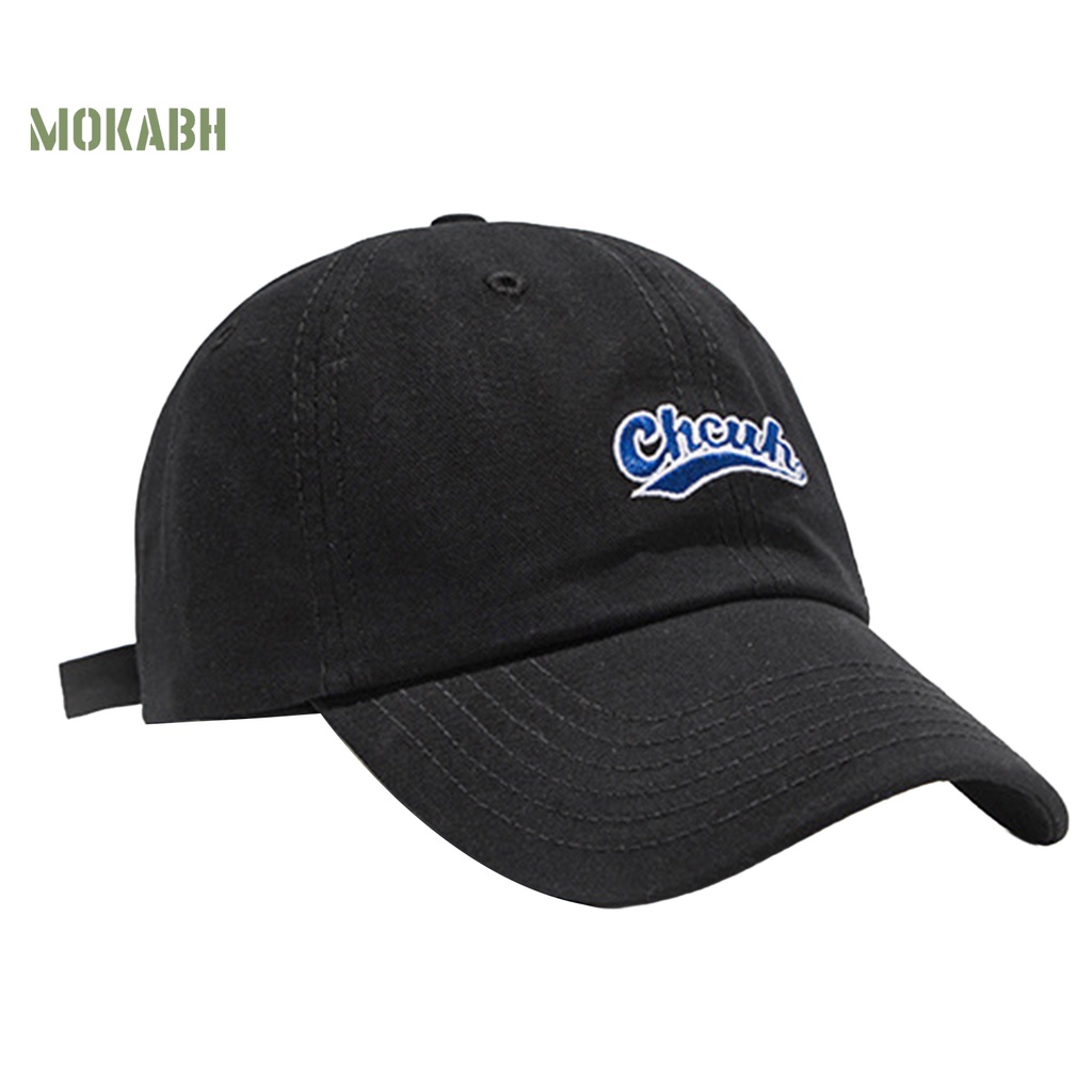 Mũ Lưỡi Trai Màu Trơn Chống Tia UV Thêu Chữ Phong Cách Hàn Quốc Dành Cho Nam Nữ