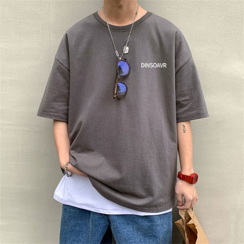 Áo Thun Ngắn Tay Cổ Tròn Dáng Rộng Thời Trang Dành Cho Nam