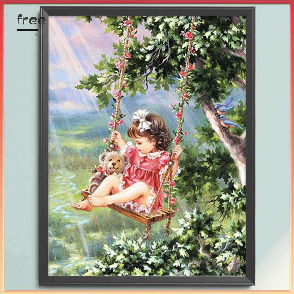 Toàn Bộ Bộ Tranh Thêu Chữ Thập 11CT Bằng cotton Thân Thiện Với Môi Trường Hình Cô Gái