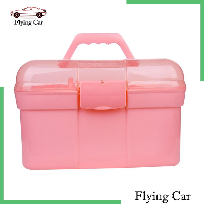 [Lzdjfmy2] Hộp Đựng Dụng Cụ 2 Tầng Có Tay Cầm Nhỏ Gọn Cho Phòng Ngủ / Khách Sạn