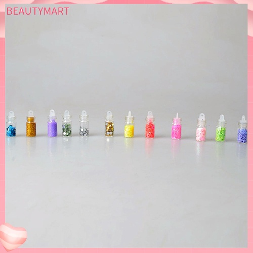 Set 48 Hạt Kim Sa Tráng Gương Nhiều Màu Lấp Lánh Trang Trí Móng Nghệ Thuật