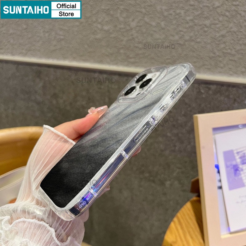 Suntaiho Ốp lưng ốp iphone Ốp Điện Thoại Silicon Mềm Trong Suốt Họa Tiết Chấm Mực Gradient Cho ốp iphone 11 14 Pro Max 11 Pro Max 13 12 IP 7 8 Plus XR XS Max