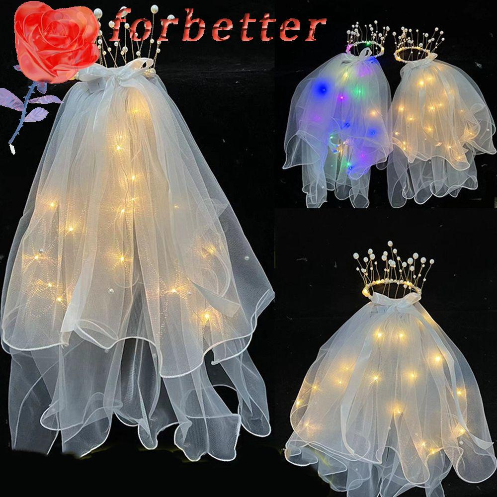 Mạng Che Mặt Cô Dâu Đính Nơ Lưới Có Đèn LED Kiểu Hàn Quốc