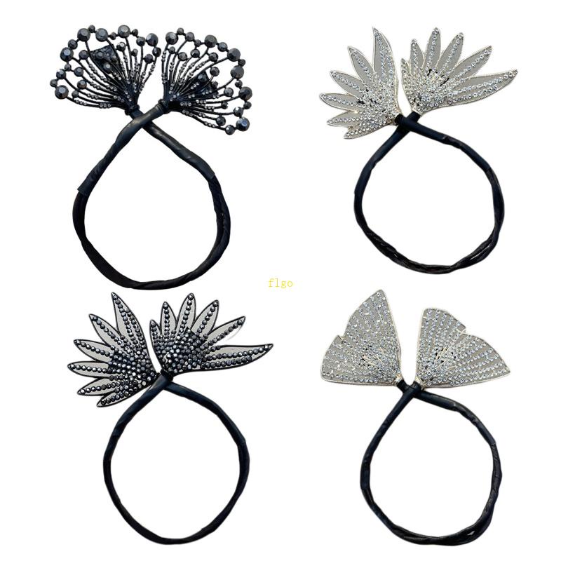 Kẹp Tóc Dạng Xoắn Đính Nơ Lấp Lánh Cho Nữ