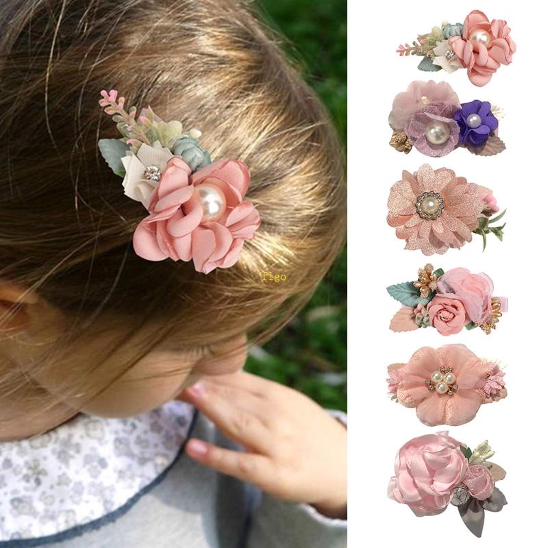 Kẹp Tóc Mỏ Vịt Đính Hoa Ngọc Trai Nhân Tạo Ngọt Ngào Cho Nữ