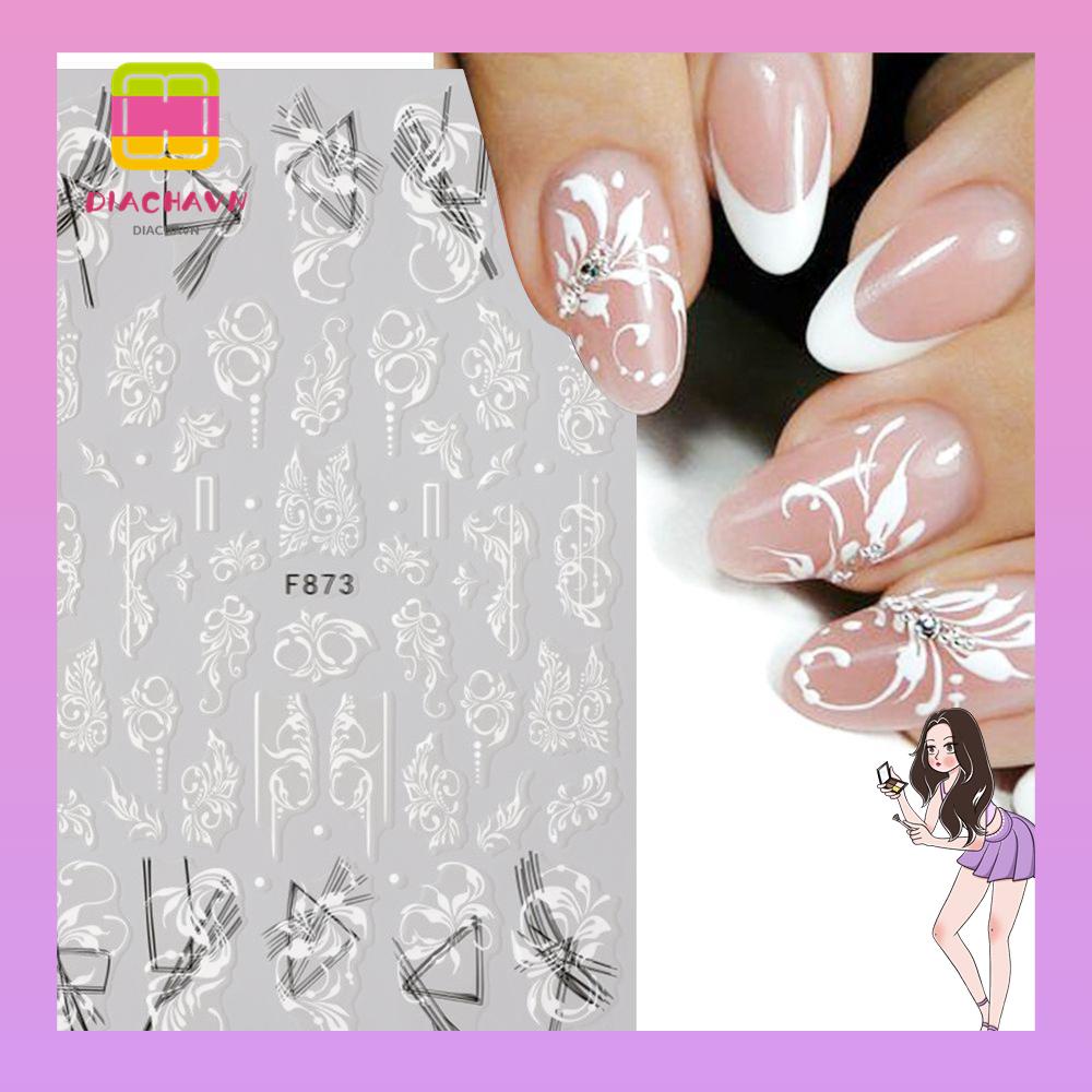 Miếng Dán Trang Trí Móng Tay Hình Chiếc Lá Kiểu Hàn Quốc Dễ Thương