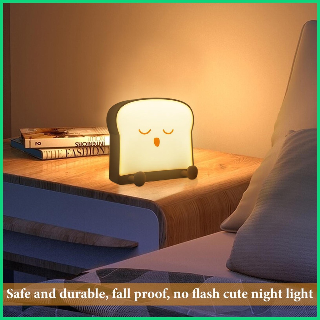 Đèn Ngủ Hình Bánh Mì Nướng Siêu Bền Kèm Sạc USB Tiện Dụng Cho jiwvn