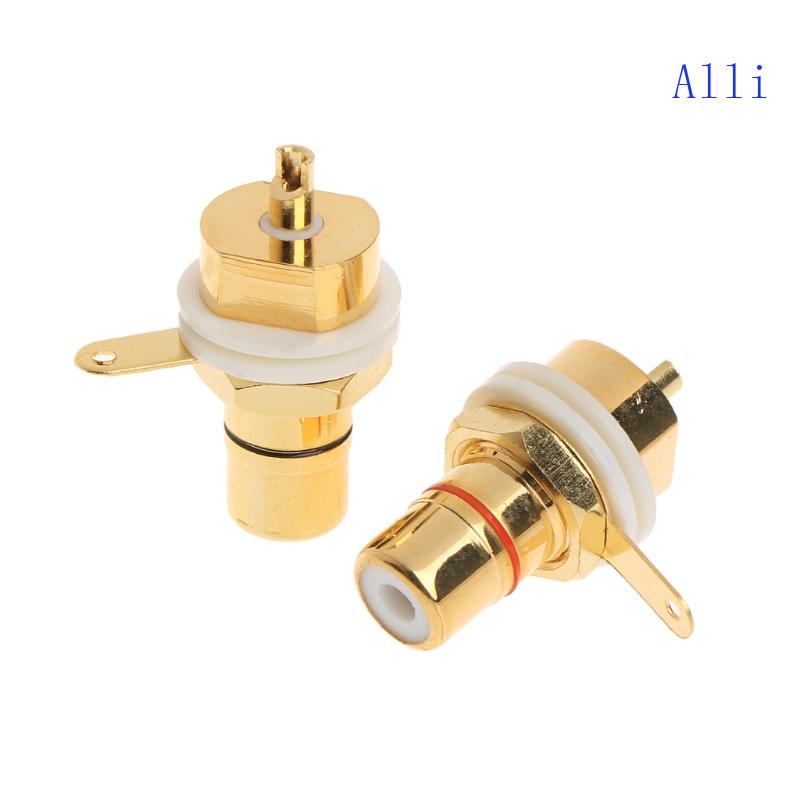 Bộ 2 Đầu Nối RCA Female Bằng Đồng Mạ Vàng CMC