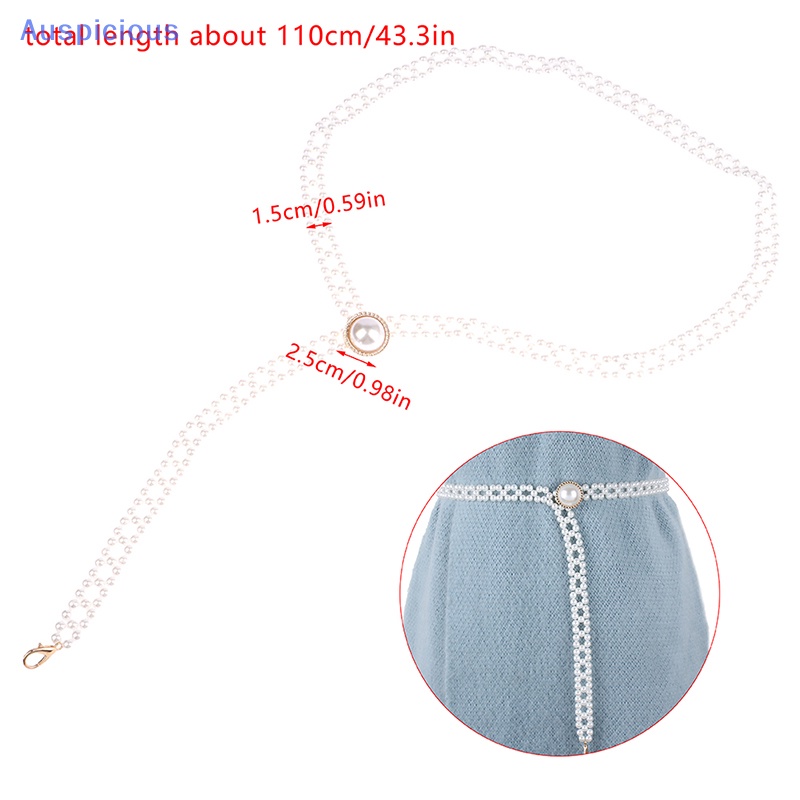 Thắt Lưng Chuỗi Dài Đính Ngọc Trai Thanh Lịch Hợp Thời Trang Cho Nữ