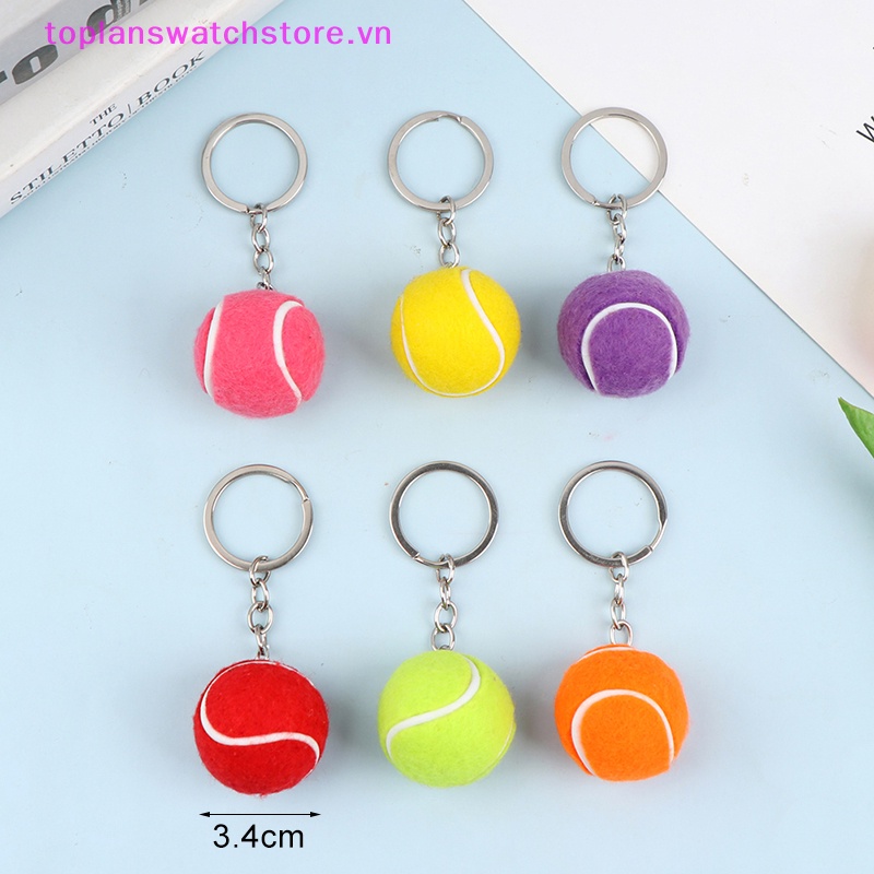 Móc Khóa Kim Loại Hình Quả Bóng Tennis Màu Bạc