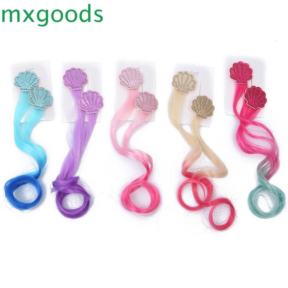 Set 2 Kẹp Tóc Giả Hình Vỏ Sò Nhiều Màu Sắc Chất Lượng Cao Trang Trí Tóc Đuôi Ngựa Cho Bé Gái