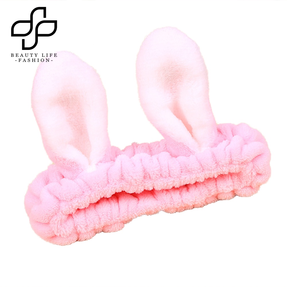 Băng Đô Tai Thỏ Co Giãn Dễ Thương Dành Cho Nữ Rửa Mặt