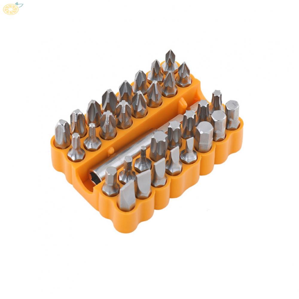 【VARSTR】Screwdriver Bits Black Chrome Vanadium Steel Hex Shank Slotted Cross Yellow