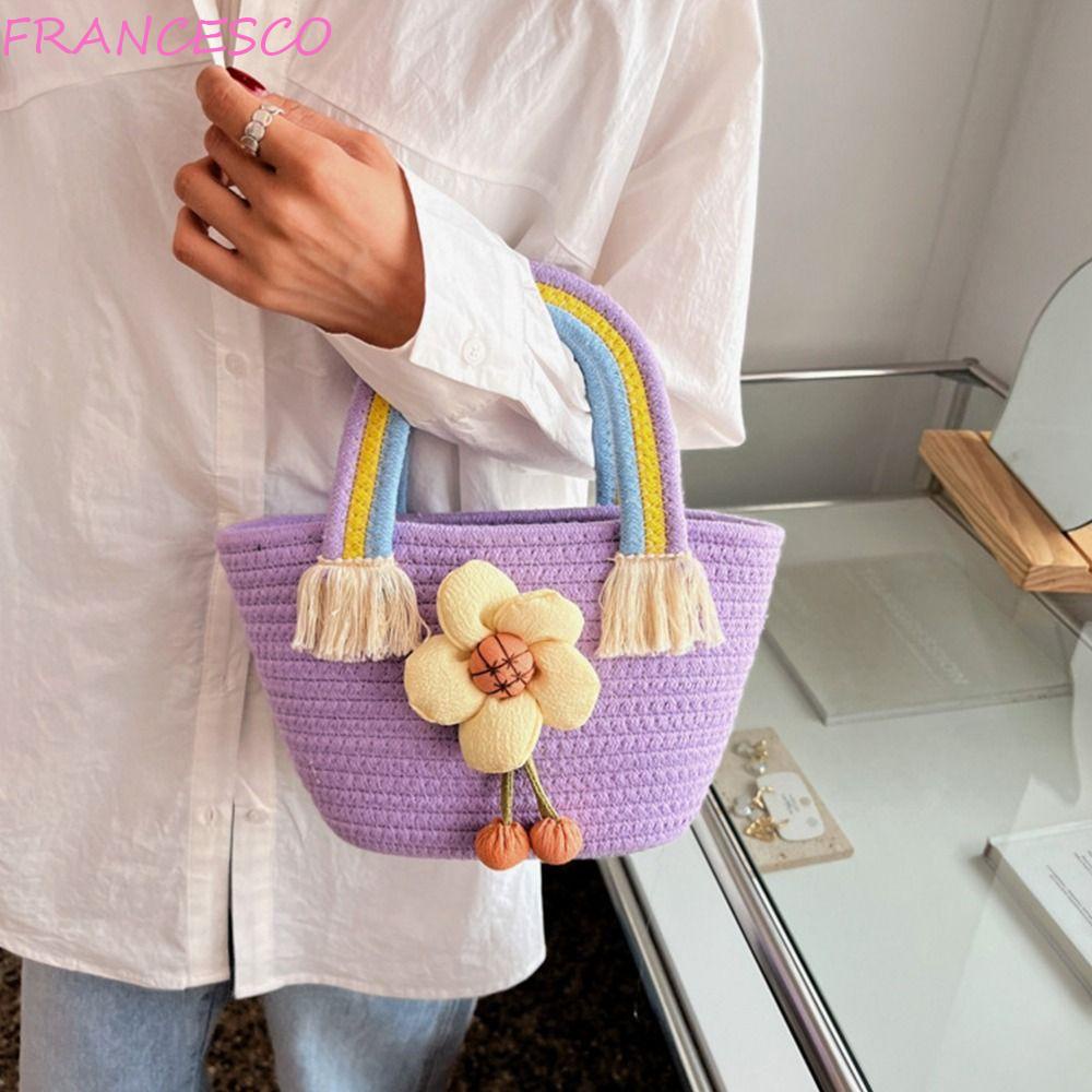 Túi Xách Đeo Vai Họa Tiết Cầu Vồng Vintage Cho Nữ
