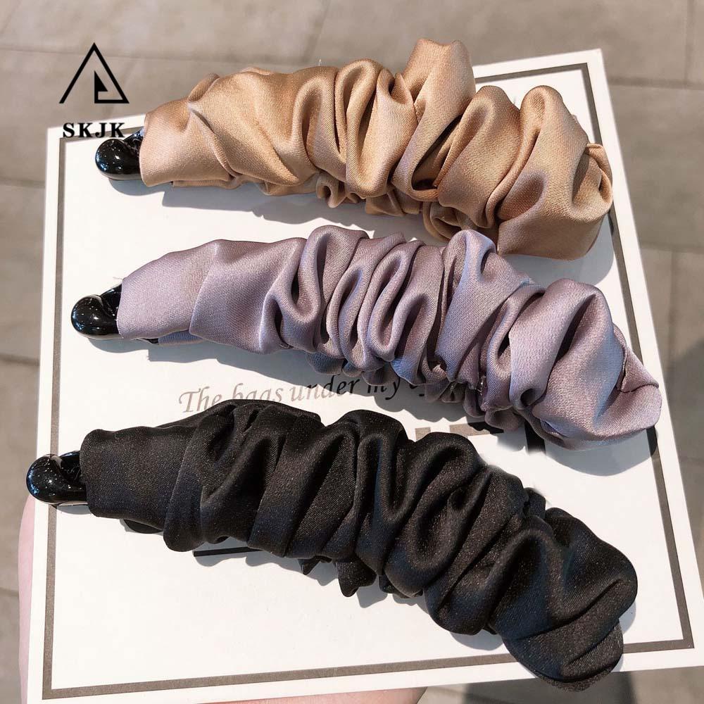 Giá Đỡ Kẹp Tóc Đuôi Ngựa Cỡ Lớn Bằng Vải Thiết Kế Đơn Giản Cho Nữ