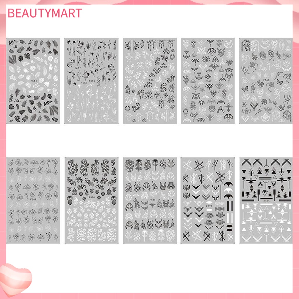 Miếng Dán Trang Trí Móng Tay 3D Tự Dính Lâu Trôi Đa Năng Màu Sắc Tương Phản Dành Cho Nữ