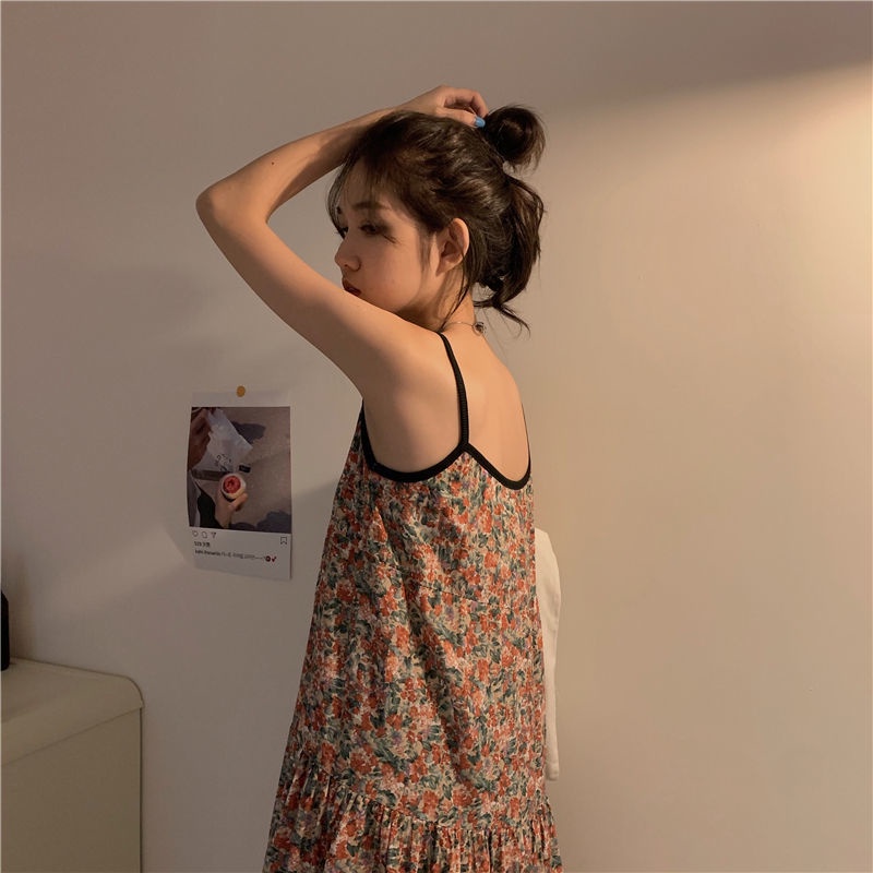 Đồ ngủ Hai Dây Mỏng Họa Tiết Hoa plus Size Thời Trang Mùa Hè Cho Nữ