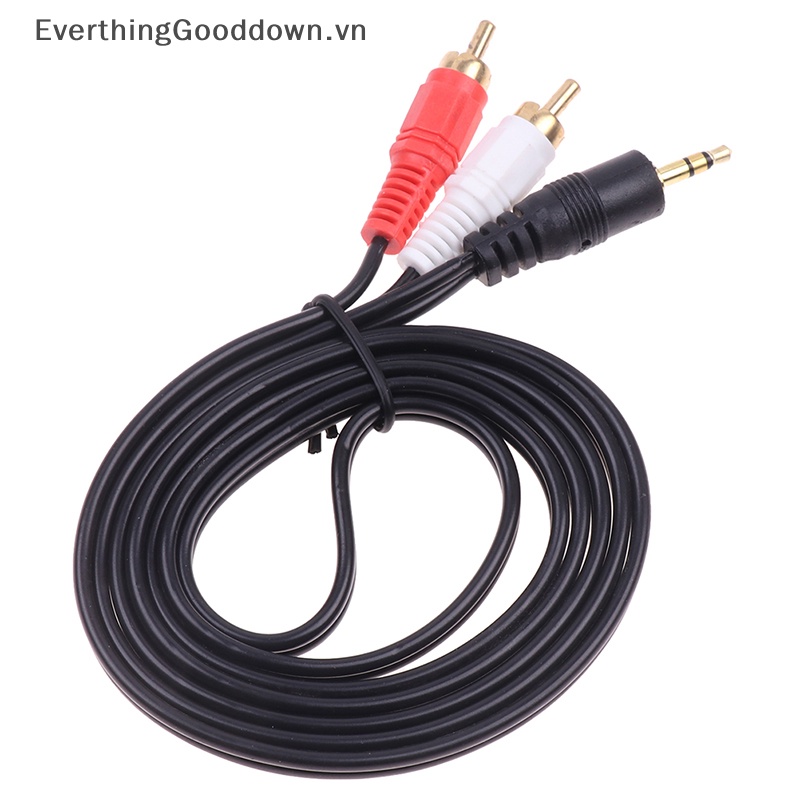 Everthingooddown 3.5mm Jack Aux Sang 2 RCA Audio Video 2RCA Cho PC DVD TV VCR