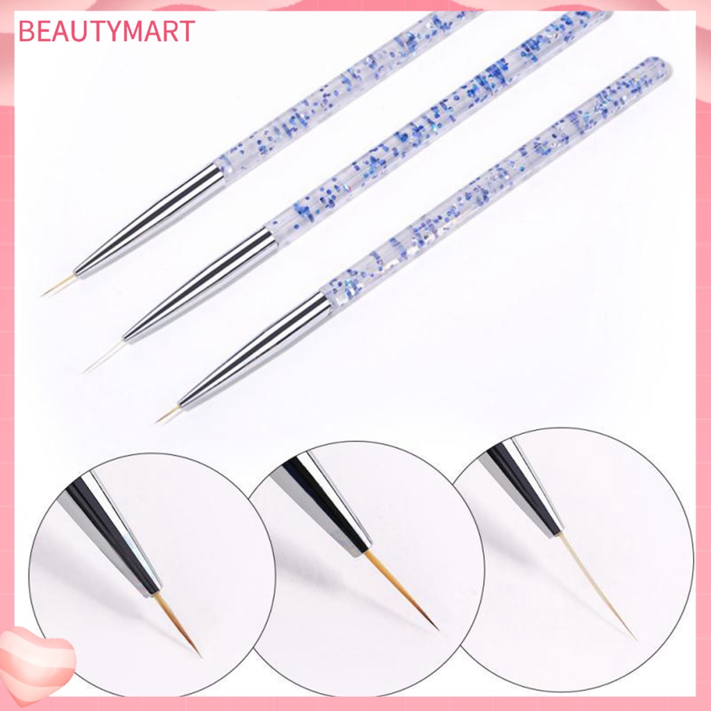 Set 3 Bút Vẽ Móng Nghệ Thuật Bằng Nhựa Siêu Nhẹ Đa Năng Màu Sắc Sống Động