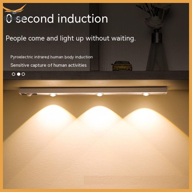 Dải Đèn Led Thông Minh 3 Màu Có Cảm Biến Cơ Thể Người Có Thể Điều Chỉnh Độ Sáng Dùng Cho Hành Lang Trong Đêm