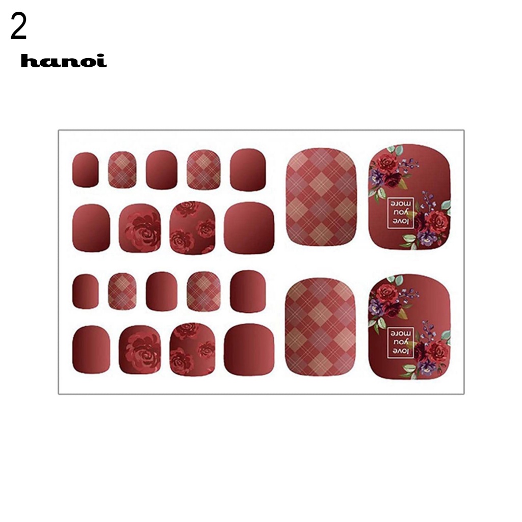 1 Tấm Đề Can Dán Móng Chân An Toàn Nhiều Họa Tiết Cho Nữ