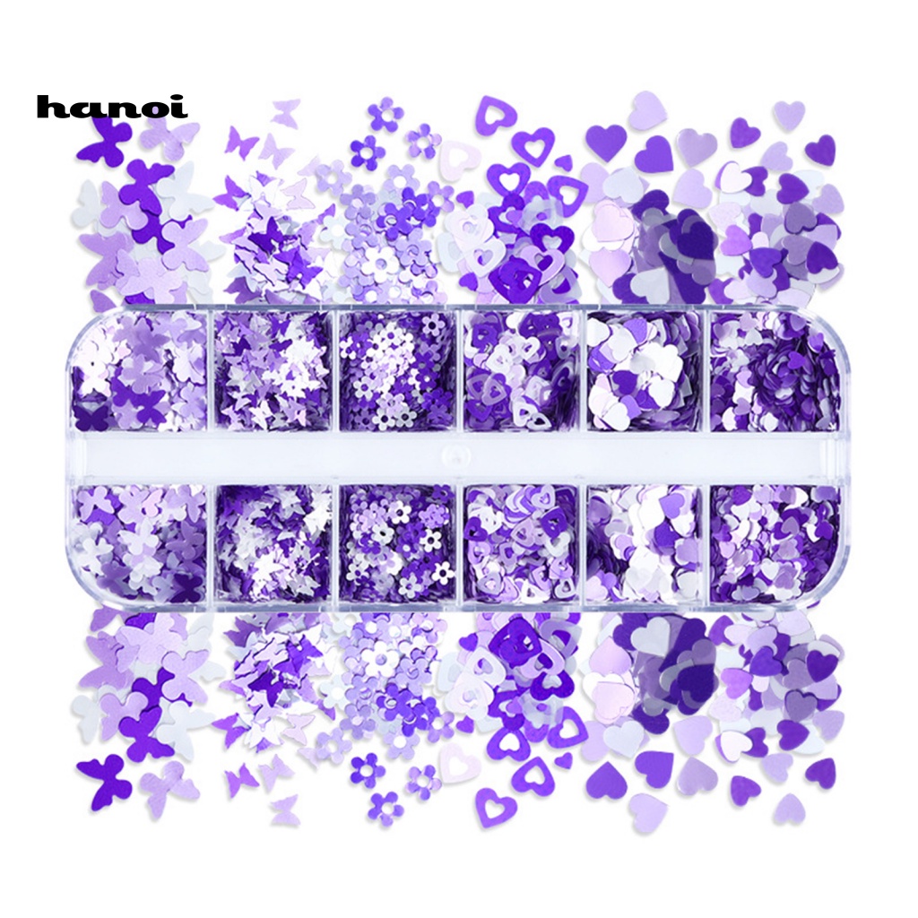 Hộp 12 Ngăn Đựng Phụ Kiện Trang Trí Móng Tay Cho Bé