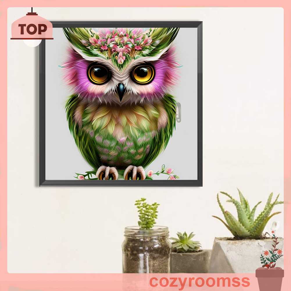 Tranh Đính Đá Kim Cương Toàn Bộ 5D DIY Hình Vẽ Con Cú