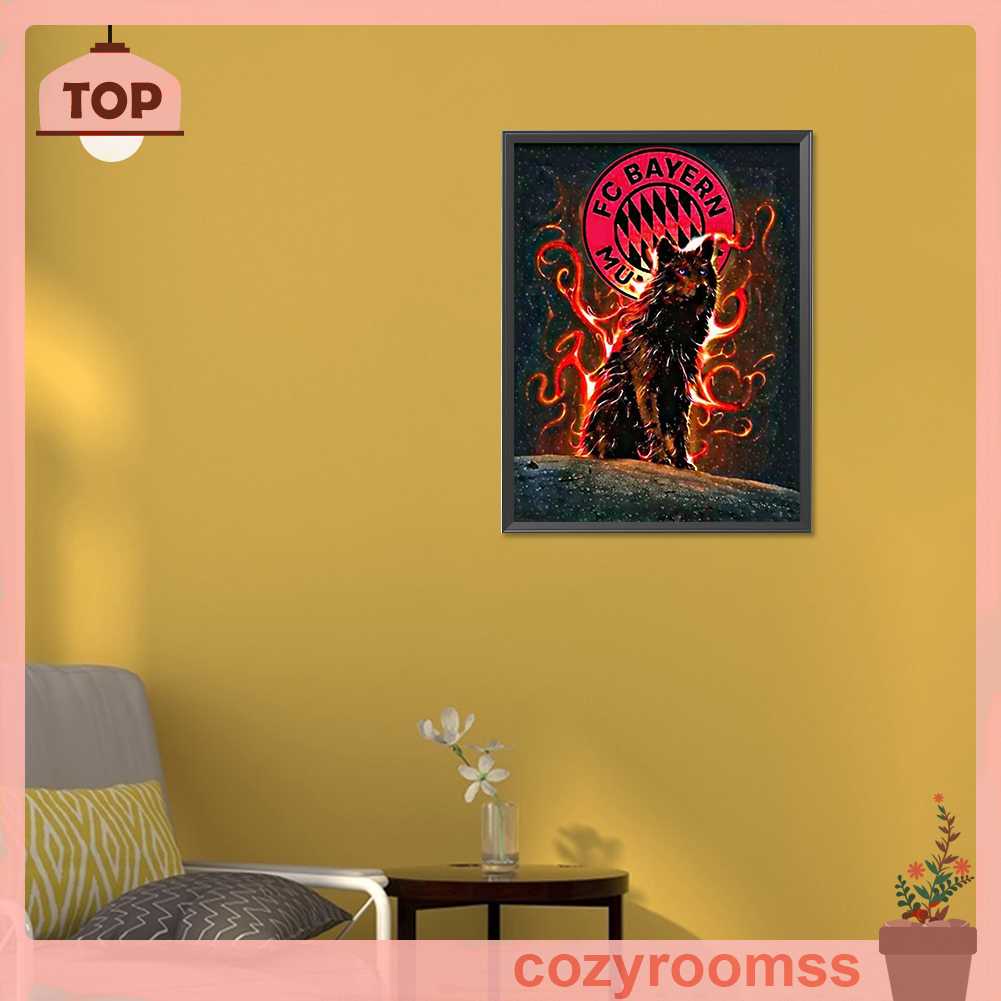 Tranh Đính Đá Kim Cương Toàn Bộ 5D DIY Hình Vẽ Sói Trang Trí Nhà Cửa