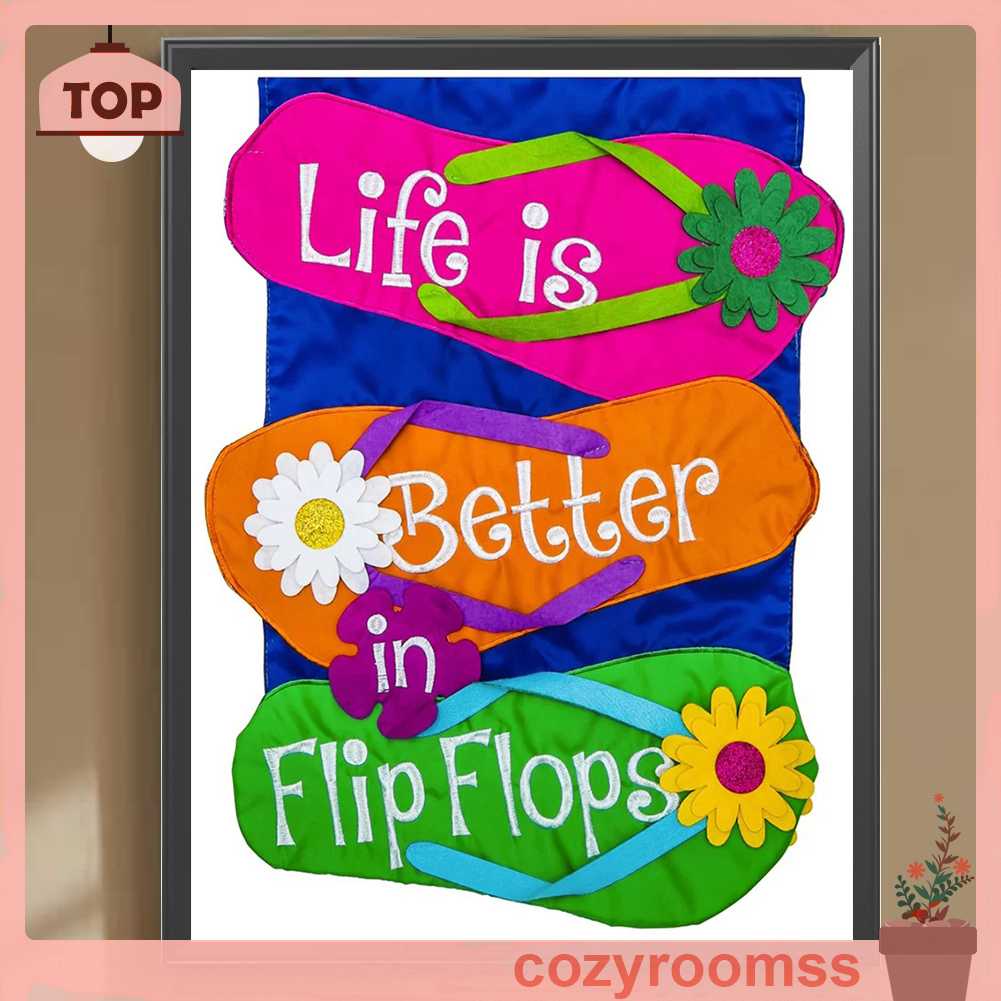 Tranh Đính Đá Kim Cương Toàn Bộ 5D DIY Hình Vẽ Hoa Lật-flops Trang Trí Nhà Cửa