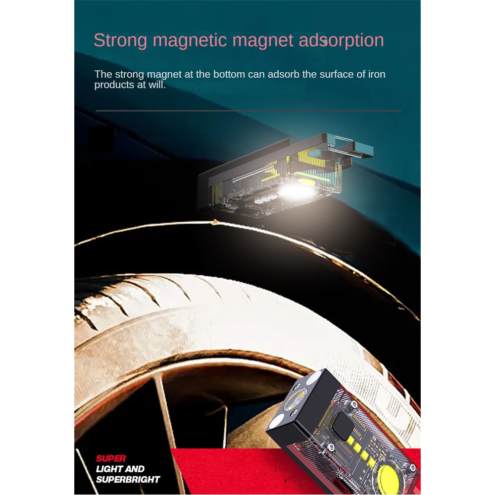 Đèn móc khóa di động đèn pin cắm trại ngoài trời đèn pin gia đình loại C sạc nhanh [doom】