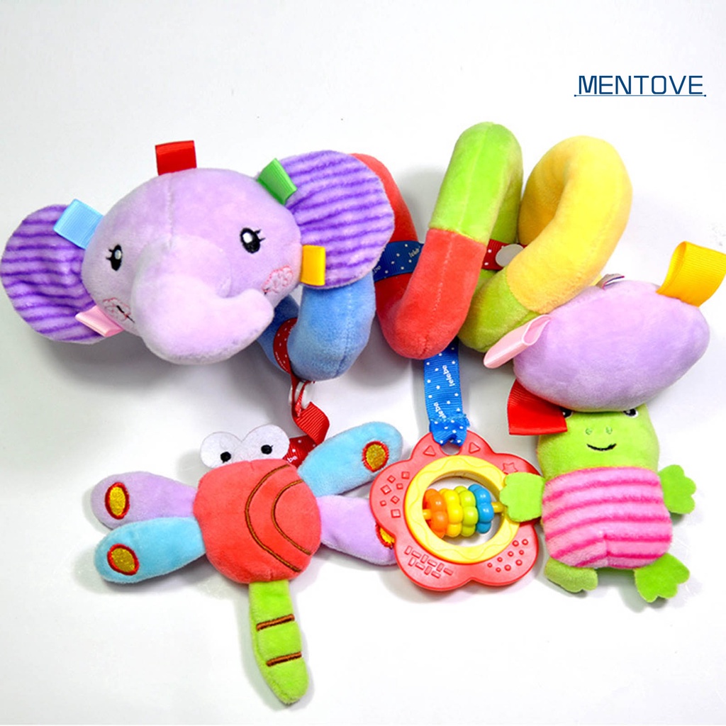 Đồ Chơi Lục Lạc Hình Động Vật Mềm Mại Treo Xe Đẩy Em Bé