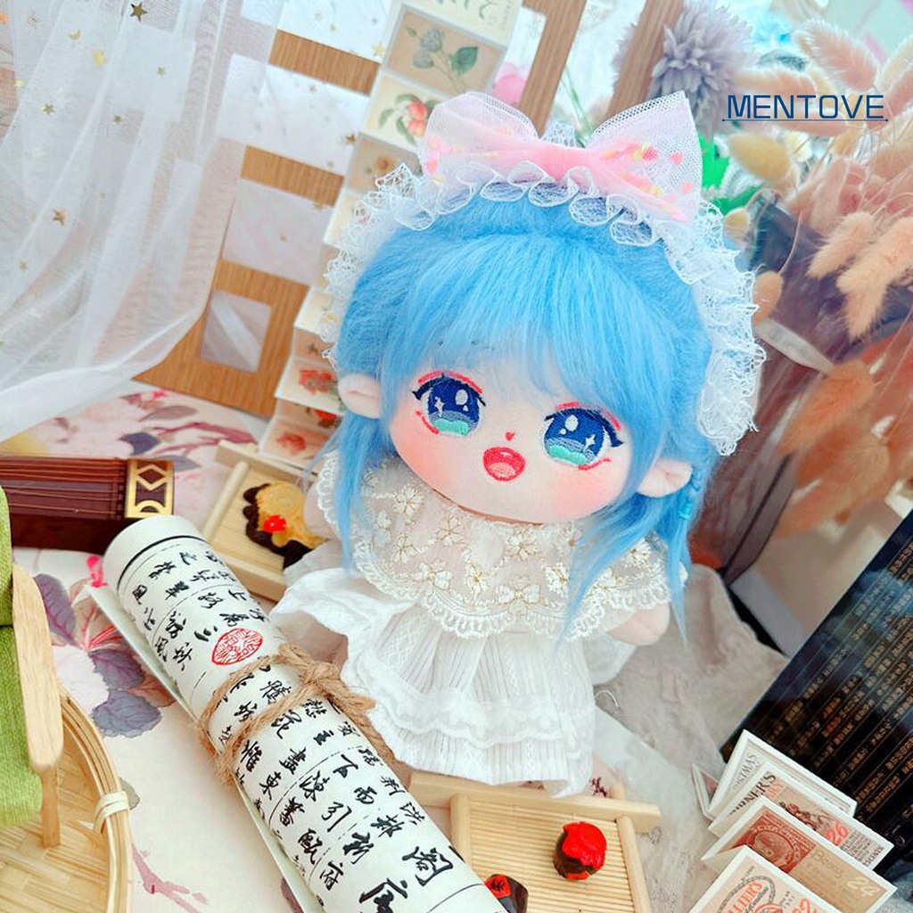 1 Bộ Quần Áo Búp Bê 20cm Bằng Vải Cotton Và Băng Đô Nơ Dễ Thương