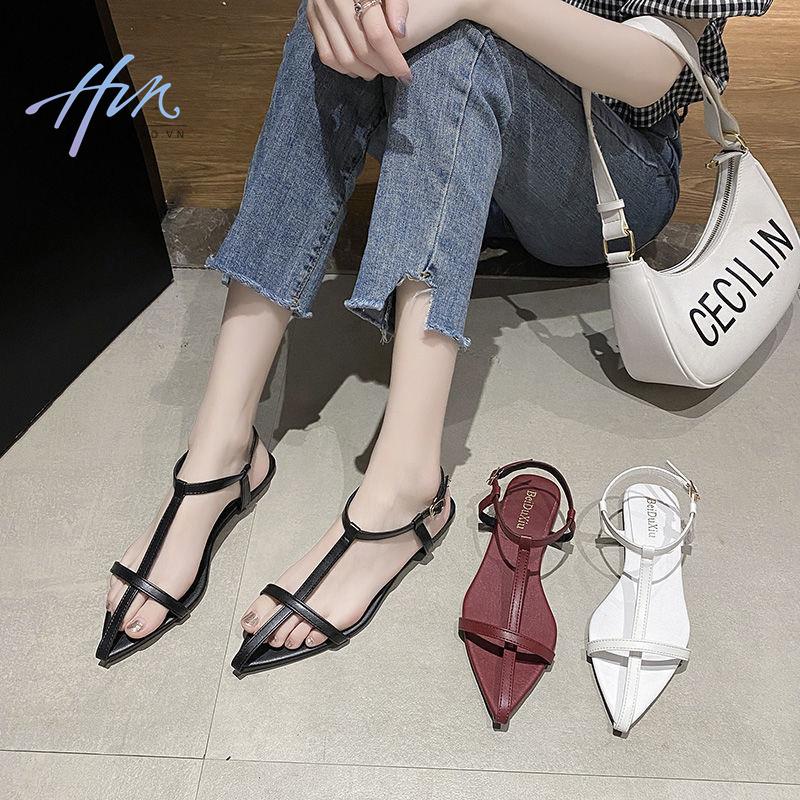 Giày Sandal Đế Bệt Mũi Nhọn Quai Chéo Phong Cách Hàn Quốc Thời Trang Mùa Hè Quyến Rũ Dành Cho Nữ 2023 SD_0329