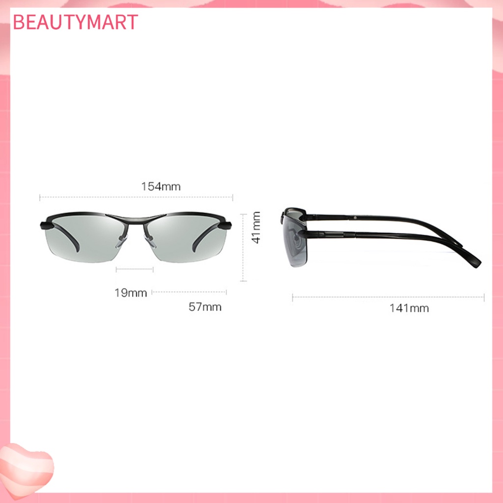 Kính Mát Phân Cực Nửa Gọng Kim Loại Chống Tia UV Cho Nam Lái Xe